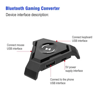 Teléfono Móvil Gamepad Controlador De Teclado De Juego Del Ratón Convertidor De Bluetooth 5.0 Gamer Adaptador