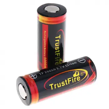 TrustFire 4pcs 26650 3.7 V de la Alta Capacidad de 5000mAh Recargable de Li-ion de la Batería con protección de PCB para Linternas LED / Faros