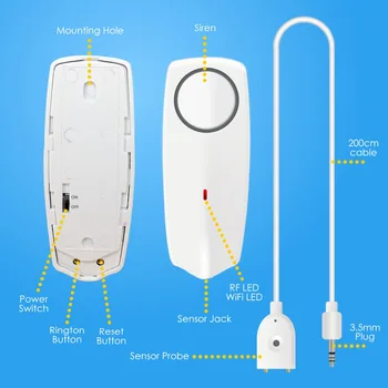 Tuya Smart Wifi Sensor de Fuga de Agua por Inmersión en Agua de Alarma Inalámbrico de la Inmersión en agua detector de alarma de nivel de Agua detector de