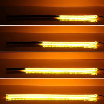Ultrafinas de Coches de Luces LED de marcha Diurna Blanco de la Señal de Giro Amarillo Tira de Guía para el Montaje de la Linterna del Automóvil Decoración de la Lámpara