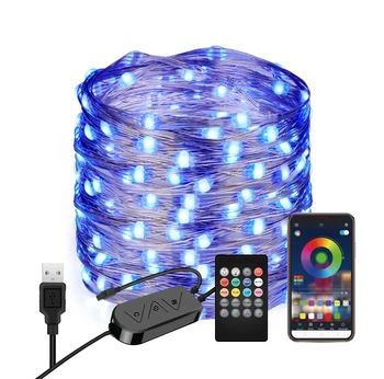 USB Batería LED Cadena de Luz de Navidad Impermeable RGB LED RGBW de Hadas de la Luz de Temporizador Remoto Noche de Luz que cambia de Color Patio de la Lámpara