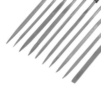 UXCELL 10PCS Gris, Negro 3 mm x 140 mm Corte Suave Aguja de Acero Conjunto de Archivos , el uso a la Forma de Acero, Vidrio, Cerámica, Metal, Vidrio de Piedra