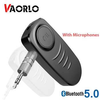 VAORLO Bluetooth 5.0 Receptor de Largo Tiempo de Juego Con 3.5 MM AUX Jack De Coche Kit de Auriculares Estéreo Muisc Adaptador Inalámbrico Adaptador
