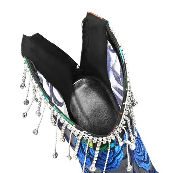 Verano Botas para Mujer de Cuero de Vaca Super Tacones Perforado Neto Botas de Mujer de Fiesta de Malla Hueco de Verano de Tobillo Botas Zapatos de las Señoras