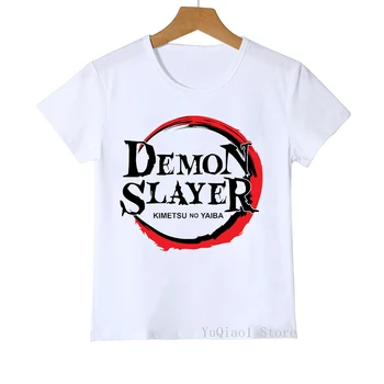 Verano de 2020 Niños/niñas ropa Divertido Anime Japonés Kimetsu No Yaiba Demon Slayer Camiseta camiseta de niños harajuku Graphic tees