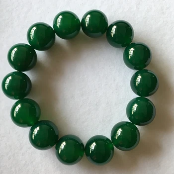 Verde Natural Cuentas de jade Elástica 13MM Verde Jade Pulsera con Cuentas de diámetro 13mm Envío Gratis KYY3005