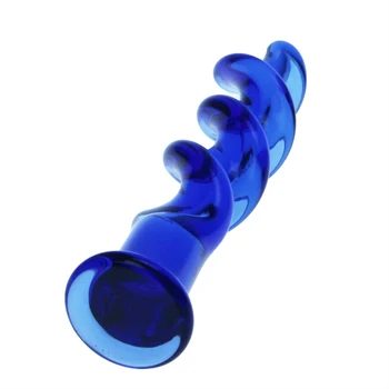 Vidrio azul plug anal de perforación de juguetes sexuales para la mujer lesbiana PUNTO G chorro de Cristal gancho consolador anal estimulador de próstata ano BUTTplug