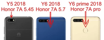 Vidrio templado de Casos Para Huawei Honor 7A Caso de la contraportada del estuche rígido Para el Huawei Honor 7C de 5,7 pulgadas 7A Pro Caso Honor7A 7 de parachoques