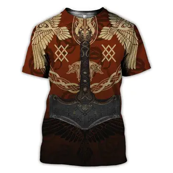 Viking símbolo - odin Tatuaje Impreso en 3D camiseta de los hombres de la Moda de Harajuku camisa de manga Corta de verano ropa Unisex camiseta tops WS45