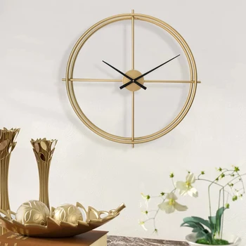 Vintage Grande Decorativa de Pared Reloj de Oro Creativa Cocina de Diseño del Reloj Negro de Gran tamaño Brandweer Grandes Relojes de Pared Decoración del Hogar C5T32