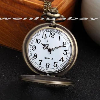 Vintage Hueco De Engranajes Steampunk Reloj De Bolsillo De Cuarzo Collar De Colgantes De La Cadena De Flip Case Reloj Para Hombres, Mujeres Regalo