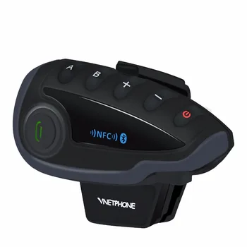 Vnetphone Nueva 1200M Motocicleta BT Bluetooth del Casco Auricular del Interfono para 5 Jinetes de Interfono NFC/Telecontrol con la Radio de FM V8