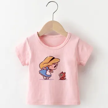 Vogue de dibujos animados de Diseño para Niños Divertidas camisetas Pequeña Princesa de Impresión Chicos Chicas Lindos Tops Camisetas de los Niños Nueva Ropa Casual Para el Bebé