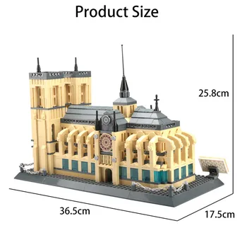 Wange 5210 la Arquitectura de la CATEDRAL de NOTRE DAME de París, la Construcción de Bloques Clásico Modelo Histórico de Kit de Ladrillos de Juguetes Para los Niños