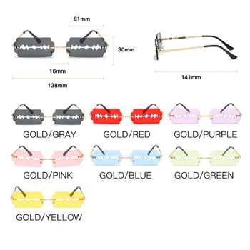 WERGASUN de la Moda de las gafas sin Montura Gafas de sol de las Mujeres de la Personalidad de la Tendencia de la Hoja de Afeitar de Gafas de sol de Hombre de la Marca de Conducción Gafas de Oculos De Sol UV400
