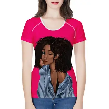 WHEREISART Camiseta de las Mujeres 2020 Verano de las Señoras de Mangas Cortas de la Moda Streetwear Camiseta Femenina Harauku Ropa de Melanina Camiseta Tops