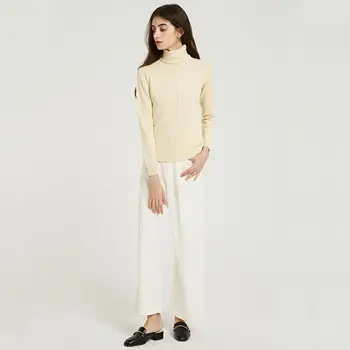 Wixra Mujeres Slim Suéteres Y Pullovers 2019 Otoño Invierno Básico De Cuello Alto De Sólidos Suave Y Cálida Suéter De Punto