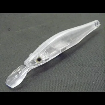 WLure 13.5 cm 19g de Gran Tamaño Lento Wobbler en Blanco Transparente Minnow Señuelos de Pesca de 3 Metros de Buzo 10 por Paquete De 2017 Modelo UPM629