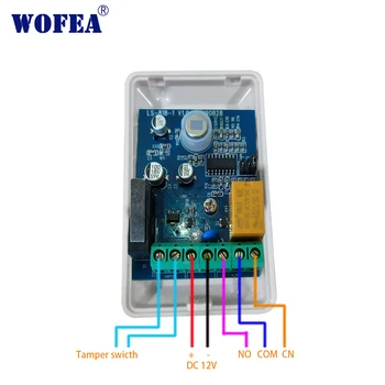 Wofea Detector de movimiento Cableado tipo de Sensor PIR detector de infrarrojos interruptor con NO NC salida de 12V