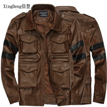 XingDeng Nueva marca casual suelto de la motocicleta chaqueta de los hombres con Cremallera macho bilke moda Impermeable de la parte superior de la ropa de cuero de la PU de las chaquetas abrigos