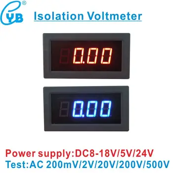 YB5135BI AC Isolaion Voltímetro Digital LED Medidor de Voltaje del Monitor del Detector de Voltaje 7107 Voltios Medidor de Panel de 200mV 2V 20V 200V 500V