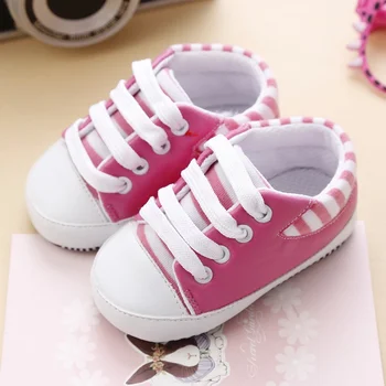 Zapatos de bebé Recién nacido a Chica Chico Suela Blanda Cuna Primeros Caminantes Niño de la Lona de la Zapatilla de deporte Prewalker 0-18M