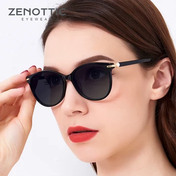 ZENOTTIC Retro Gafas de sol graduadas Mujeres Óptica Miopía Gafas de Sol para Mujer de la Vendimia Negro de Acetato de Gafas de Gafas de sol de las Señoras