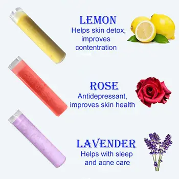 ZhangJi Aroma aroma de filtro de reemplazo de cabezal de ducha portátil, la Vitamina C del Limón Rosa Lavanda cartucho de filtro de agua, el cuidado de la piel