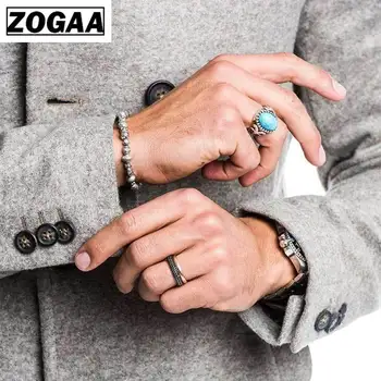 ZOGAA 2019 Mens Abrigo Chaqueta de Otoño Abrigos para Hombre Casual Color Sólido de Lana Abrigo para los Hombres la Ropa de mucho abrigo de los hombres