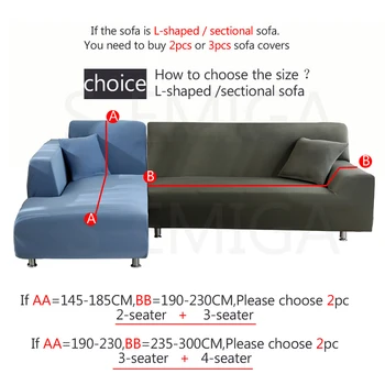 （2 unidades) fundas de sofá en forma de L de spandex para la sala de estar material elástico sofá de la Esquina de la silla de cubierta de sofá cubierta de sofá seccional